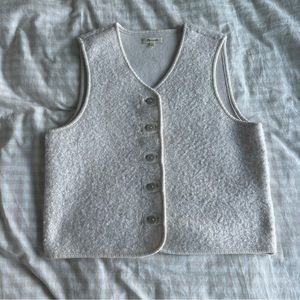 Madewell pebbled faux shearling button front vest